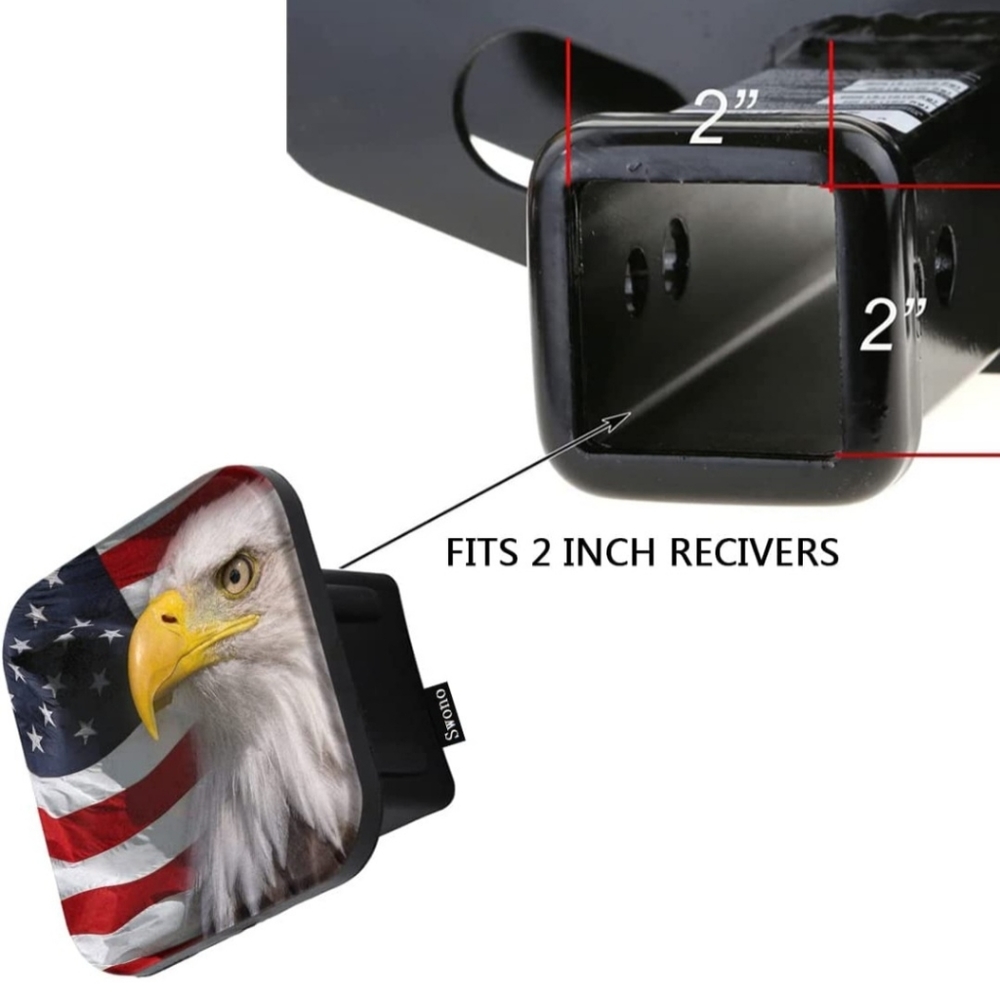 New Eagle American flag Hitch Cover Plug For 2" Receivers